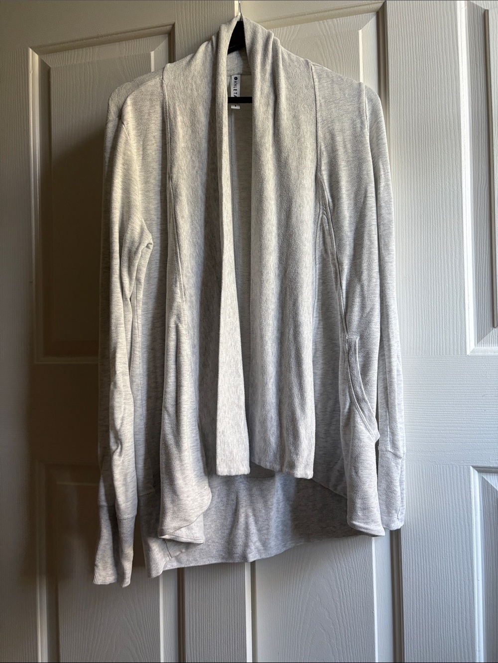 Athleta Light Gray Draped Open-Front Women's Sweater Cardigan
